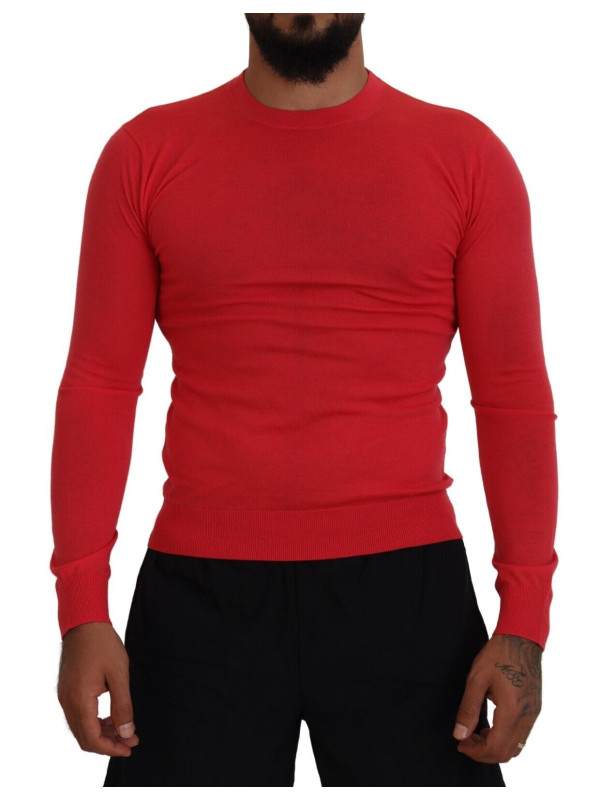 Sweaters Red Wool Long Sleeves Crewneck Pullover Sweater 1.000,00 € 8053854111936 | Planet-Deluxe