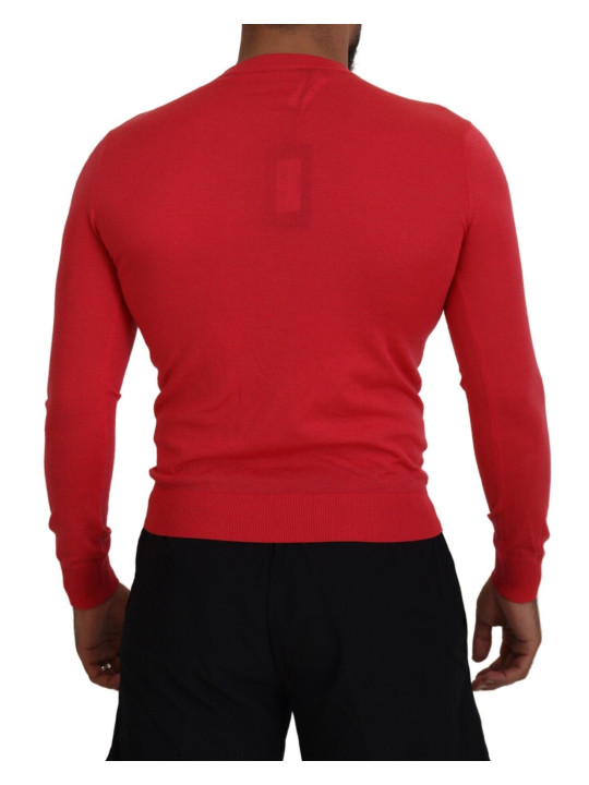 Sweaters Red Wool Long Sleeves Crewneck Pullover Sweater 1.000,00 € 8053854111936 | Planet-Deluxe