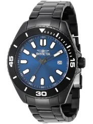 Schwarze Invicta Taucheruhr mit blauem Zifferblatt