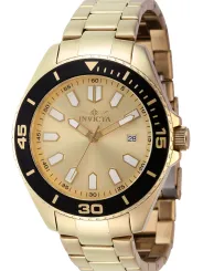 Goldene Invicta Herrenuhr mit Datumsanzeige