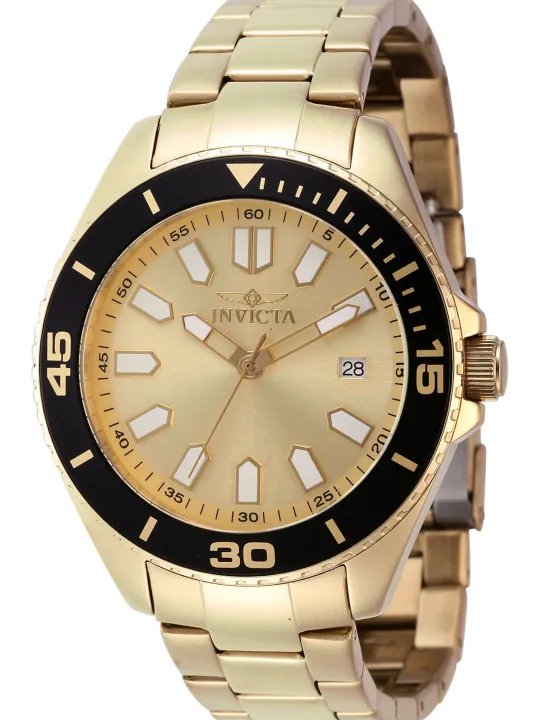 Goldene Invicta Herrenuhr mit Datumsanzeige