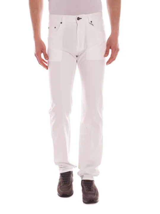 "GANT Hosen im Sale | 5-Pocket-Hose, Knopf und Reißverschluss, Rohrbein, Logo GANT Hosen Weiß online kaufen"|Planet-Deluxe
