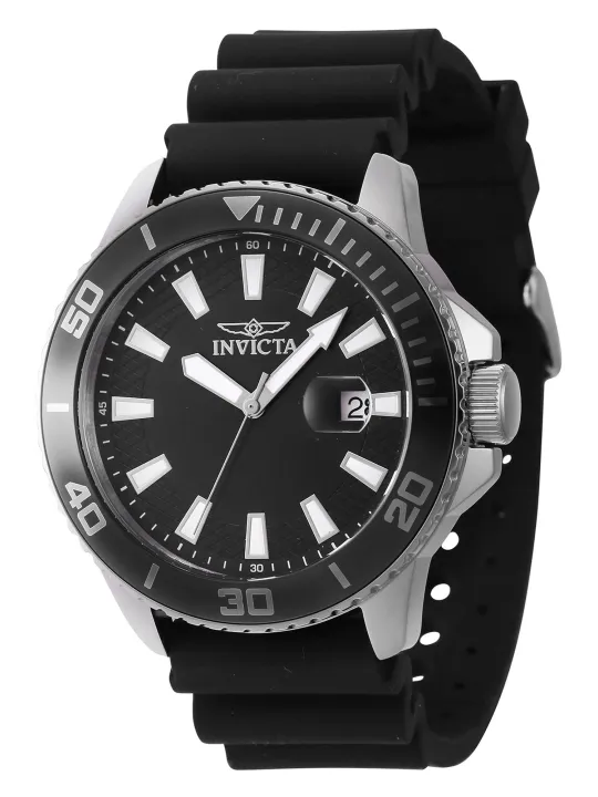Schwarze Invicta Herrenuhr mit Gummiarmband