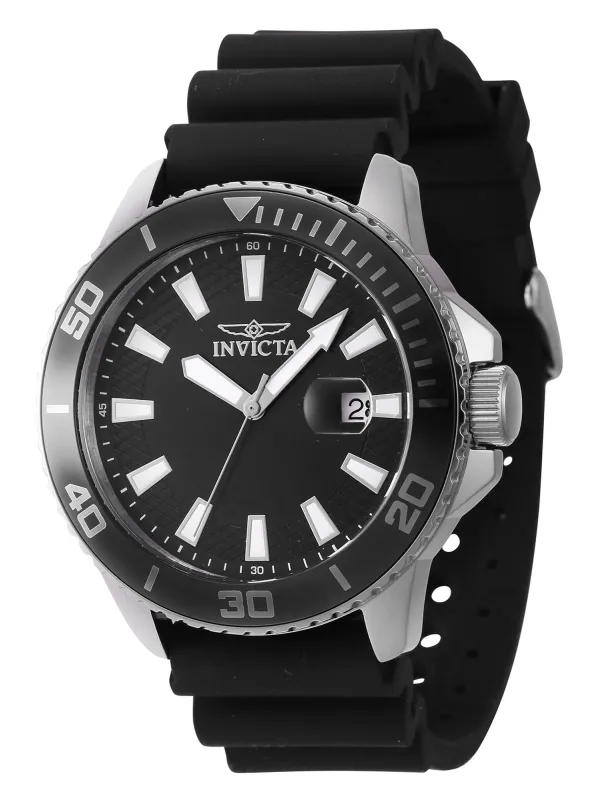 Schwarze Invicta Herrenuhr mit Gummiarmband Schwarze Invicta Herrenuhr mit Gummiarmband