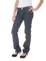 Schmale 5-Pocket Jeans mit Kontrastnähten und Logo