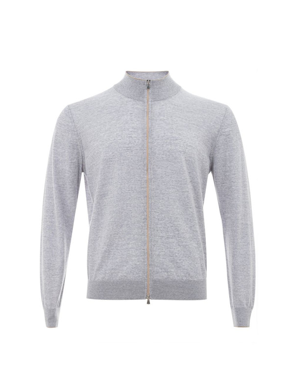 Cardigans Elegant Gray Wool Gran Sasso Cardigan 580,00 € 8053632661547 | Planet-Deluxe