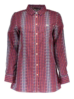 "Lee Elegance Rot-Weiß Langarmshirt - Stilvolles Herrenhemd"