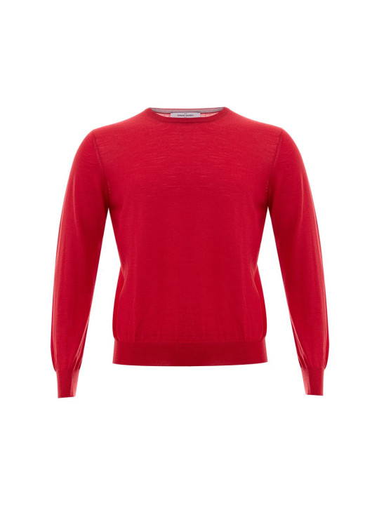 Sweaters Elegant Red Wool Sweater for Men 460,00 € 8053632661738 | Planet-Deluxe