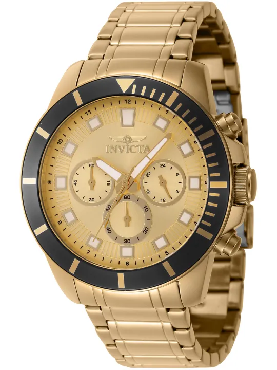 Goldene Invicta Gelbe Herrenuhr Chronograph