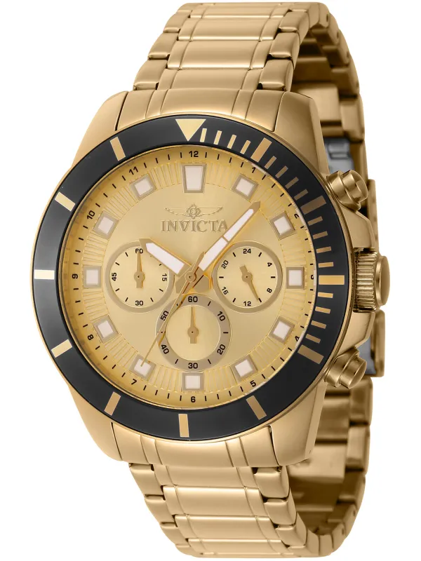 Goldene Invicta Gelbe Herrenuhr Chronograph