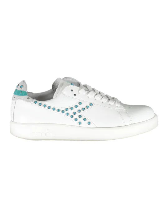 "Diadora Weiß-Teal Sneaker 20117: Stil & Komfort pur"
