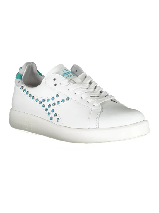 "Diadora Weiß-Teal Sneaker 20117: Stil & Komfort pur"