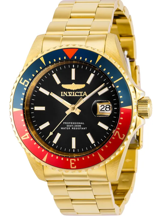 Goldene Invicta Uhr mit farbigem Rand