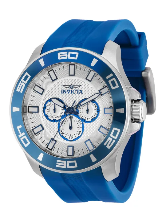 Silberne Invicta Blau Sportuhr