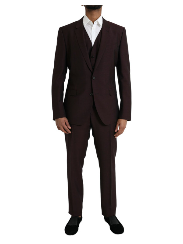 Suits Maroon Wool MARTINI Formal 3 Piece Suit 5.930,00 € 8054802577026 | Planet-Deluxe
