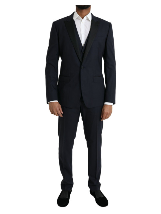 Suits Dark Blue MARTINI Wool Formal 3 Piece Suit 5.930,00 € 8054319625418 | Planet-Deluxe