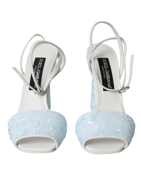 Sandals Light Blue Sequin Ankle Strap Sandals Shoes 1.800,00 € 8057142828124 | Planet-Deluxe
