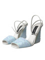 Sandals Light Blue Sequin Ankle Strap Sandals Shoes 1.800,00 € 8057142828124 | Planet-Deluxe