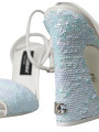 Sandals Light Blue Sequin Ankle Strap Sandals Shoes 1.800,00 € 8057142828124 | Planet-Deluxe