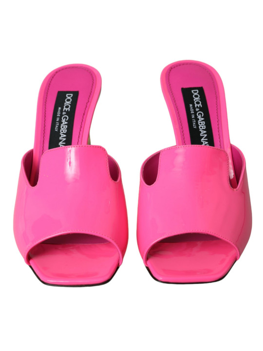 Sandals Neon Pink Leather Logo Heels Sandals Shoes 2.060,00 € 8057142866331 | Planet-Deluxe