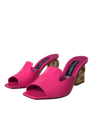 Sandals Neon Pink Leather Logo Heels Sandals Shoes 2.060,00 € 8057142866331 | Planet-Deluxe