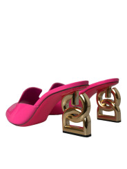 Sandals Neon Pink Leather Logo Heels Sandals Shoes 2.060,00 € 8057142866331 | Planet-Deluxe