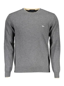 Eleganter Harmont Blaine Grauer Langarmpullover für Herren