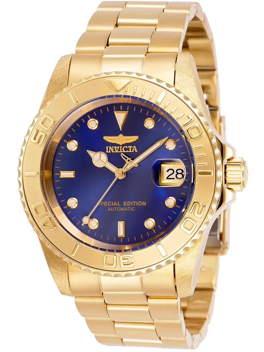 Goldene Invicta Gelb Automatik Uhr
