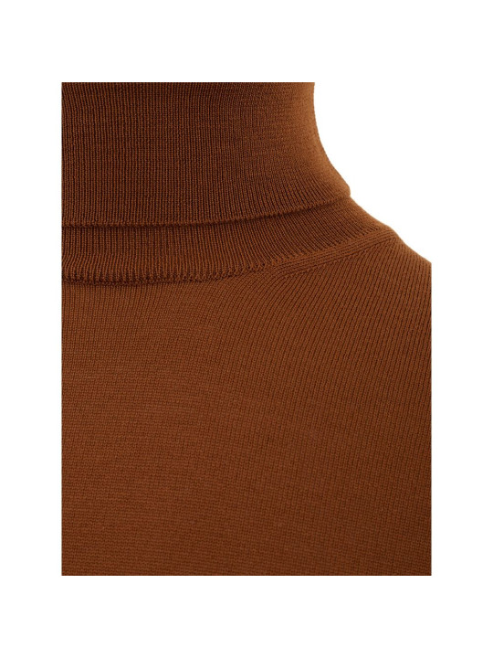 Sweaters Elegant Brown Wool Sweater for Men 390,00 € 8053632663176 | Planet-Deluxe