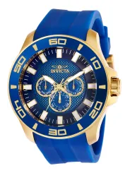 Goldene und blaue Invicta Taucheruhr