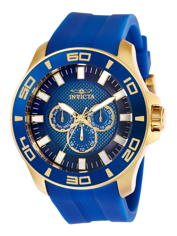Goldene und blaue Invicta Taucheruhr