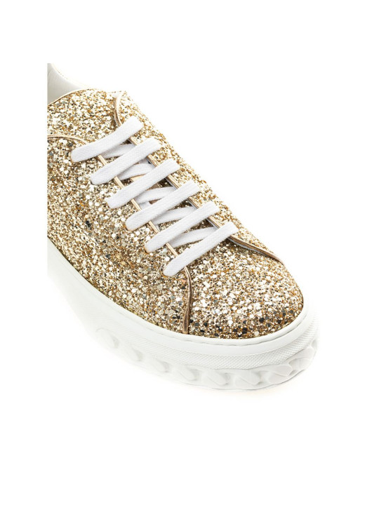 Sneakers Casadei Gold Leather Sneakers 1.050,00 € 8050992034264 | Planet-Deluxe