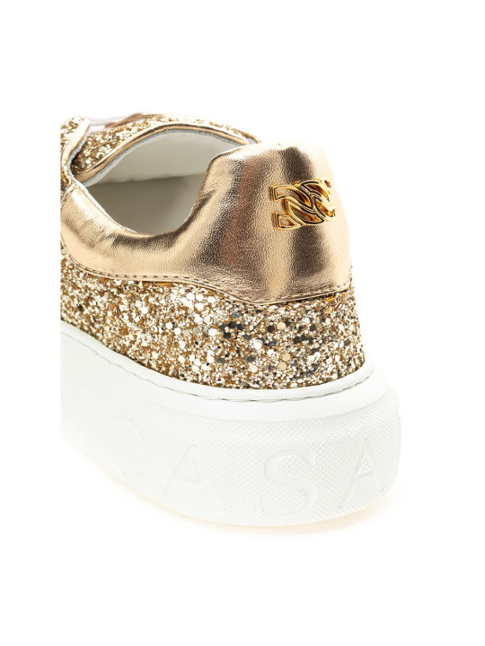 Sneakers Casadei Gold Leather Sneakers 1.050,00 € 8050992034264 | Planet-Deluxe