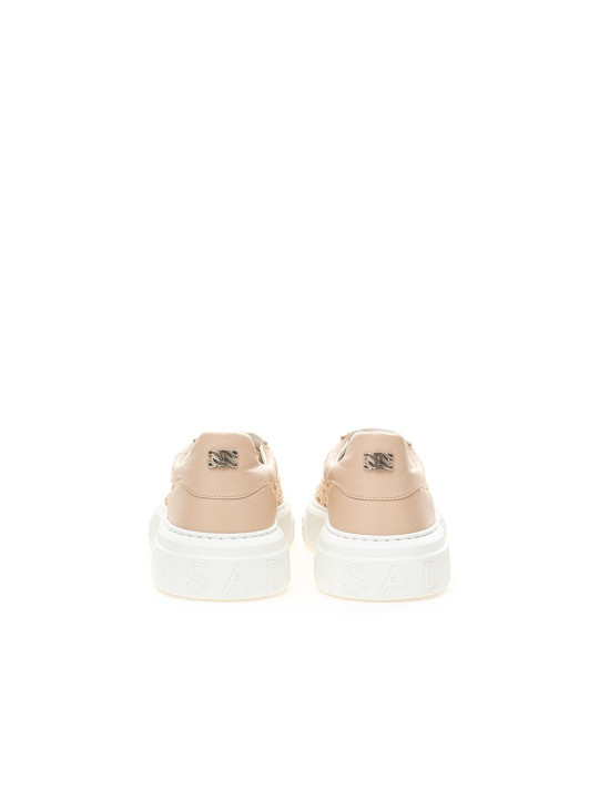 Sneakers Casadei Chic Beige Leather Sneakers 900,00 € 8053632664104 | Planet-Deluxe