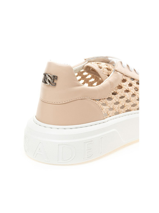 Sneakers Casadei Chic Beige Leather Sneakers 900,00 € 8053632664104 | Planet-Deluxe