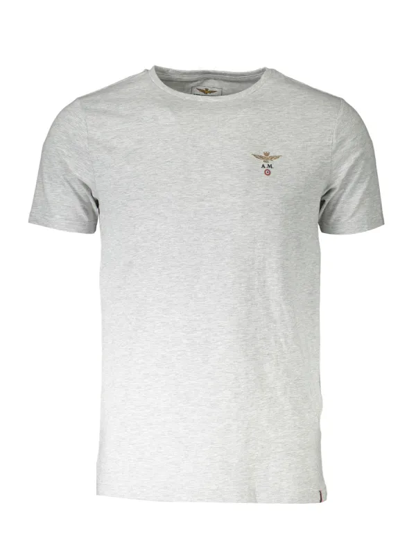 Graues AERONAUTICA MILITARE T-Shirt mit Logo - Kurzarm