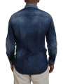 Shirts Blue Washed Collared Men Casual Long Sleeves Shirt 1.290,00 € 8052134501832 | Planet-Deluxe