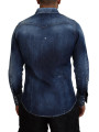 Shirts Blue Washed Goth Surfer Print Men Denim Shirt 1.290,00 € 8052134621745 | Planet-Deluxe