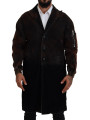 Jackets Brown Full Button Men Long Coat Cotton Jacket 3.600,00 € 8052134612460 | Planet-Deluxe