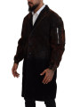 Jackets Brown Full Button Men Long Coat Cotton Jacket 3.600,00 € 8052134612460 | Planet-Deluxe
