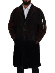 Jackets Brown Full Button Men Long Coat Cotton Jacket 3.600,00 € 8052134612460 | Planet-Deluxe