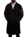 Jackets Brown Full Button Men Long Coat Cotton Jacket 3.600,00 € 8052134612460 | Planet-Deluxe