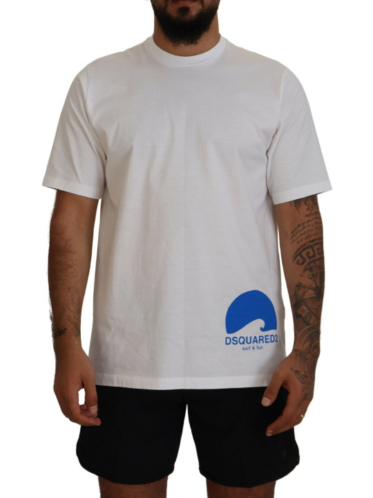T-Shirts White Cotton Short Sleeves Crewneck T-shirt 610,00 € 8050249426231 | Planet-Deluxe