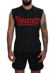 T-Shirts Black Cotton Sleeveless Crewneck Tank T-shirt 810,00 € 8052134531891 | Planet-Deluxe