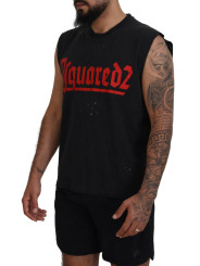 T-Shirts Black Cotton Sleeveless Crewneck Tank T-shirt 810,00 € 8052134531891 | Planet-Deluxe