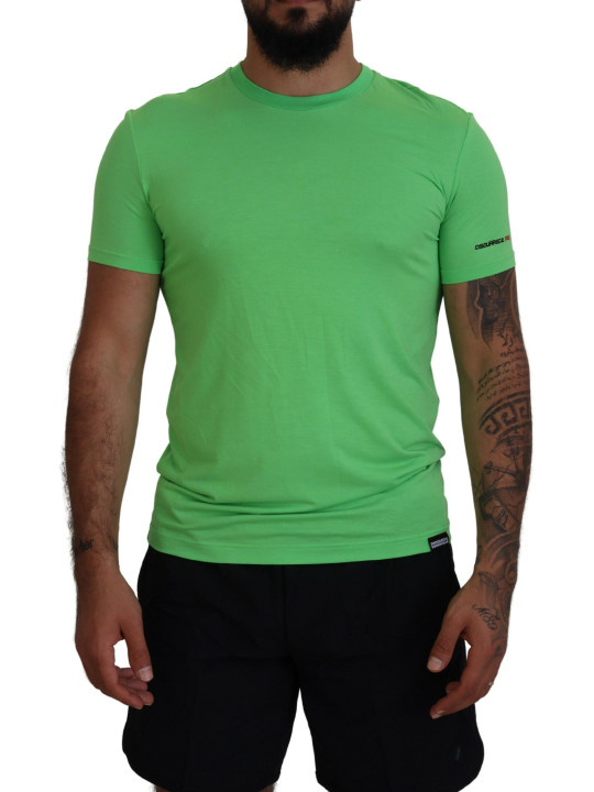 T-Shirts Green Modal Short Sleeves Crewneck T-shirt 330,00 € 8032674662408 | Planet-Deluxe