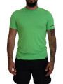 T-Shirts Green Modal Short Sleeves Crewneck T-shirt 330,00 € 8032674662408 | Planet-Deluxe