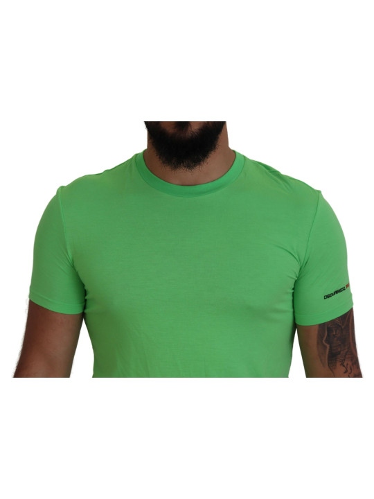 T-Shirts Green Modal Short Sleeves Crewneck T-shirt 330,00 € 8032674662408 | Planet-Deluxe