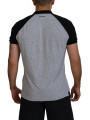 T-Shirts Gray Black Cotton Short Sleeves Collared T-shirt 1.130,00 € 8052134580554 | Planet-Deluxe