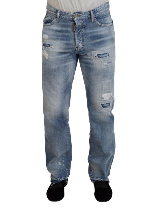 Jeans & Pants Blue Washed Straight Fit Men Casual Denim Jeans 1.740,00 € 8052134515051 | Planet-Deluxe